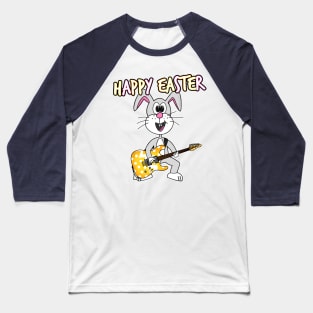 Easter Guitarist Bunny Electric Guitar Teacher Funny Baseball T-Shirt